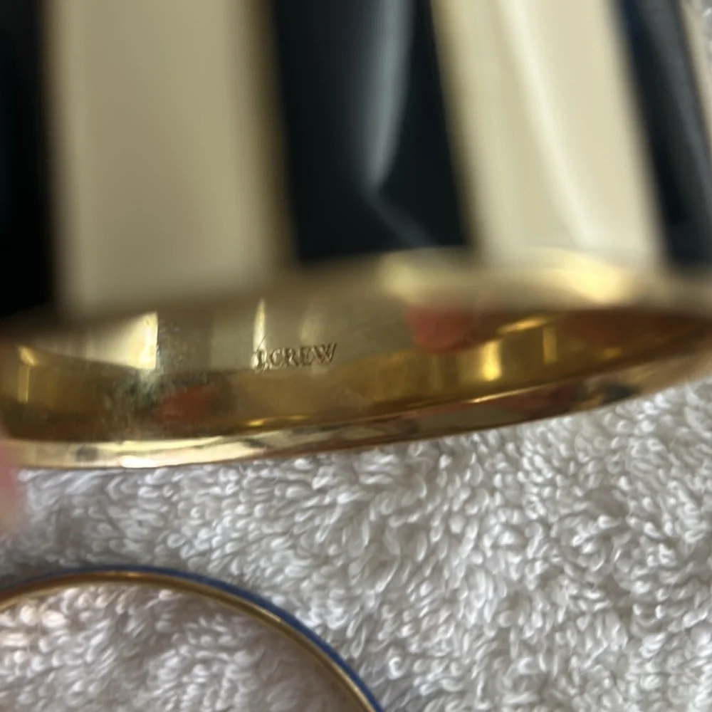 J Crew Gold Enamel Bangle Set - Picture 4 of 4